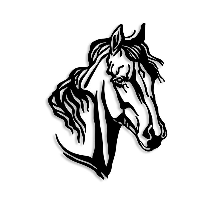 Wallity Horse 2 Escultura de Pared de Metal Negra Wallity Horse 2 Escultura de Pared de Metal Negra